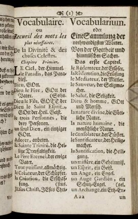 Vocabulaire. / Vacabularium.
