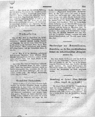 Nachträge zu Recensionen.