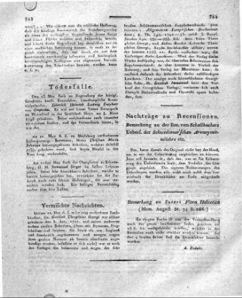 Nachträge zu Recensionen.
