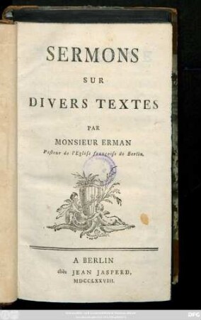Sermons Sur Divers Textes