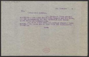 Brief an Erwin Lendvai : 20.11.1920