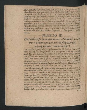Quaestio III. An tanum sit pluralis numeri Nomen hoc: an vero nonnunquam etiam singularis; adeoque numeri communis sit?