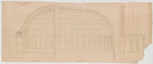 Thiersch, Friedrich von; Wiesbaden; Kurhaus - Musikpavillon (Ansichten, Längsschnitt, Schnitt)