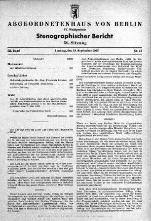 Nr. 12 (56), 19. September 1965