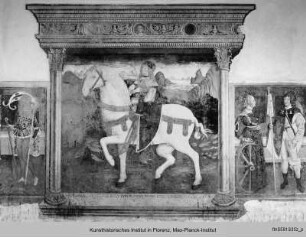 Der heilige Nazarius zu Pferde mit der heiligen Katharina und dem heiligen Rochus