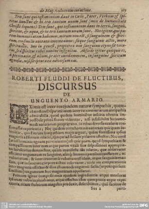 DE FLUCTIBUS, DISCURSUS DE UNGUENTO ARMARIO.