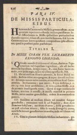 Pars IV. De Missis Particularibus.