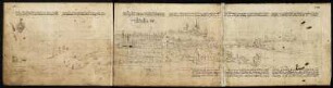 Meissen 48 : Meißen. Zeichnung mit lateinischem Text. fol. CVI v und CVIIr aus: Dilich, Wilhelm: Urbium et Oppidorum et Arcium aliquot Septemviratus Saxonici et Misniae typi ac descriptionum isagoges A. S. MDCXXIIX. Dresden: SLUB Mscr.Dresd.J.291,Bd.1