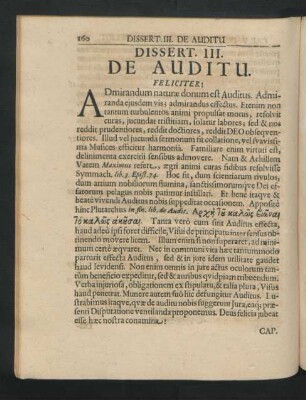 Dissert. III. De Auditu.