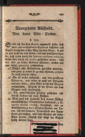 Neunzehnter Abschnitt. Von denen Eisen-Proben
