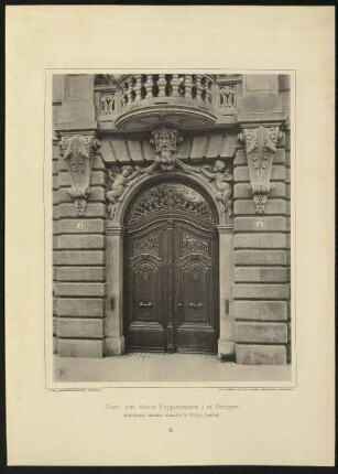 Tafel 6. Portal vom Hause Kepplerstrasse 3 in Stuttgart. Architekten: Bauräte Eisenlohr & Weigle