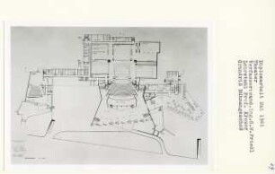 Theater, Berlin-Tiergarten (Diplomarbeit bei Willy Kreuer): Grundriss Bühnengeschoss 1:200