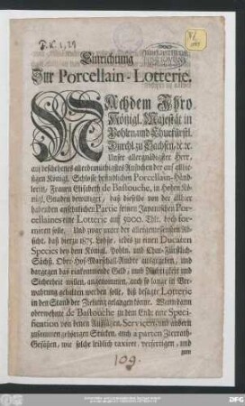 Einrichtung Zur Porcellain-Lotterie