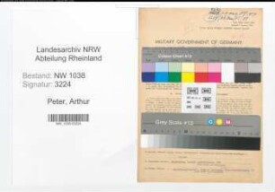 Entnazifizierung Arthur Peter , geb. 05.05.1891 (Postbeamter)