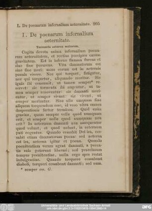 L. De poenarum infernalium aeternitate.
