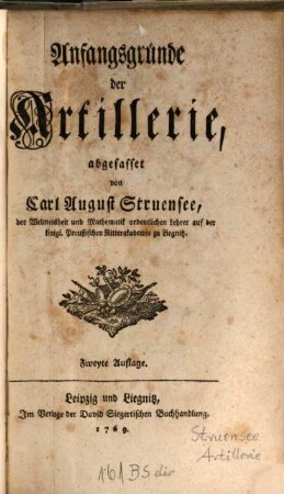 Anfangsgründe der Artillerie