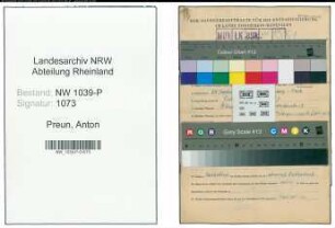 Entnazifizierung Anton Preun , geb. 24.09.1899 ()