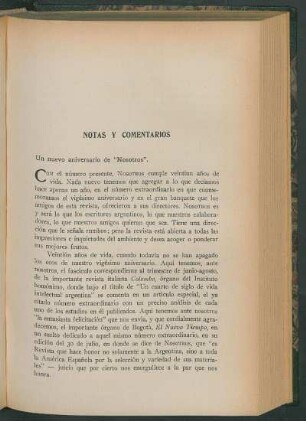 Un nuevo aniversario de "Nosotros"
