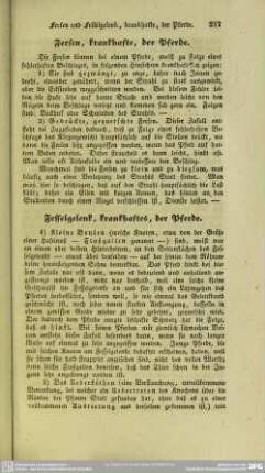 Fesselgelenk, krankhaftes, der Pferde