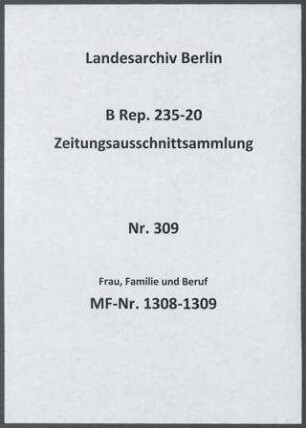 Frau, Familie und Beruf