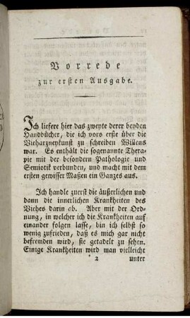 Vorrede zu ersten Ausgabe - Vorrede zur zweyten Ausgabe.