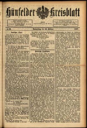 Ausgabe vom Donnerstag, den 25. Februar 1897.