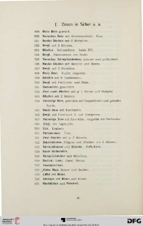 f. Dosen in Silber u.a. (Nr. 499-565)