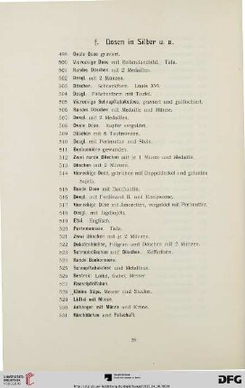 f. Dosen in Silber u.a. (Nr. 499-565)