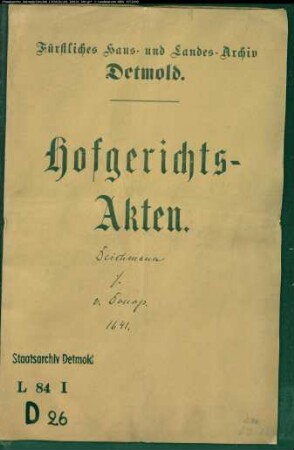 Deichmann, Sekretär Konrads Tochter Anna gegen Philipp von Donop zu Borkhausen - Schuldforderung