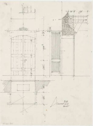 Döllgast, Hans; Arnstorf; Kath. Pfarrkirche St. Georg - Grundriss; Ansicht; Schnitt