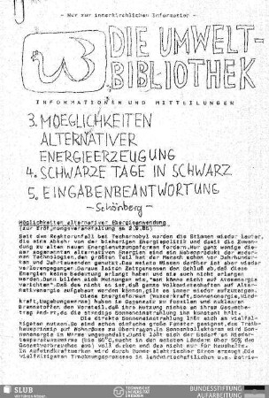 Möglichkeiten alternativer Energieanwendung