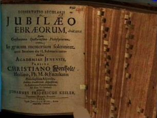 Diss. secul. de iubilaeo Ebraeorum