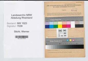 Entnazifizierung Werner Sticht , geb. 29.05.1912 (Kriminalassistent)