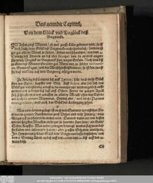 Das neundte Capittel. Von dem Glück und Unglück des Bergwercks.