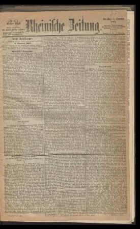 Rheinische Zeitung / 1864,OKT/DEZ (unvollständig)
