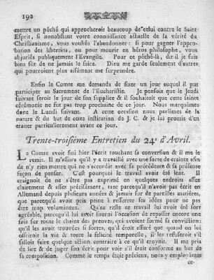 Trente-troisiéme Entretien du 24e d'Avril.