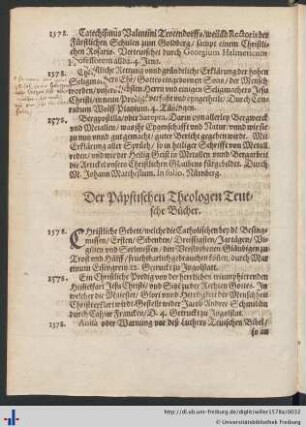 Der Päpstischen Theologen Teutsche Bücher.