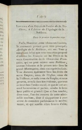 141-153 Lettre d'un Député de l'ordre de la Noblesse...1790