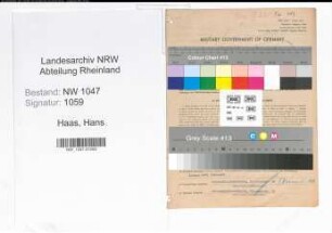 Entnazifizierung Hans Haas , geb. 16.02.1907 (Spediteur)