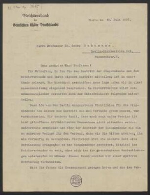 Brief an Georg Schumann : 10.07.1927