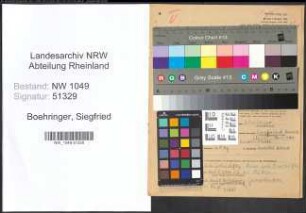 Entnazifizierung Siegfried Boehringer , geb. 05.05.1916 (Lehrer)
