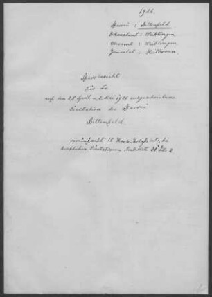 Bittenfeld: Pfarrbericht 1926