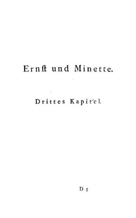 Ernst und Minette. Drittes Kapitel.