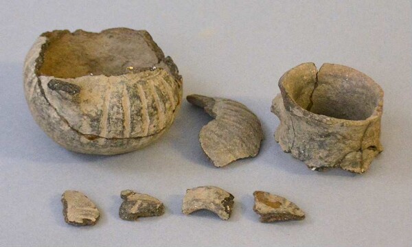 Fragments of a clay vessel