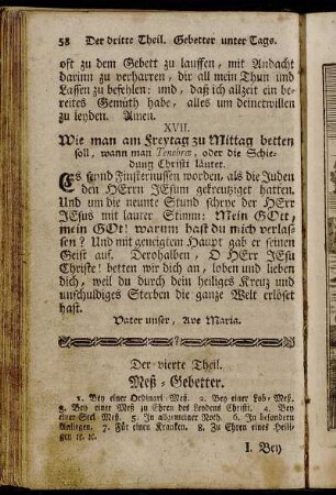 Der vierte Theil. Meß-Gebetter.