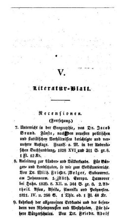 Literatur-Blatt : (Fortsetzung)