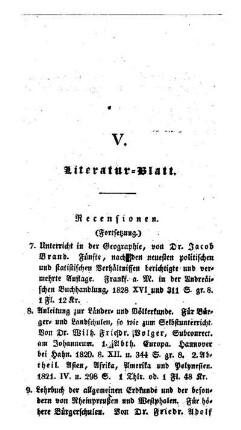 Literatur-Blatt : (Fortsetzung)