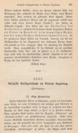 421-433 Religiöse Volksgebräuche im Bistum Augsburg : Fortsetzung