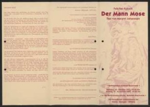 Leitz-Ordner 1986-1994 : Programmbroschüre "Der Mann Mose"