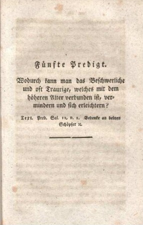 Fünfte Predigt.